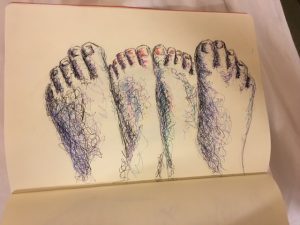 Cours dessin Paris : pieds par un élève