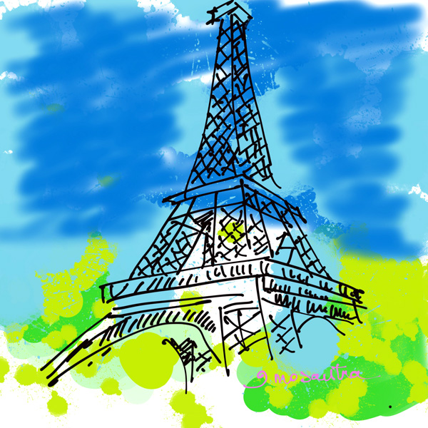 Tour Eiffel, comment dessiner digital 